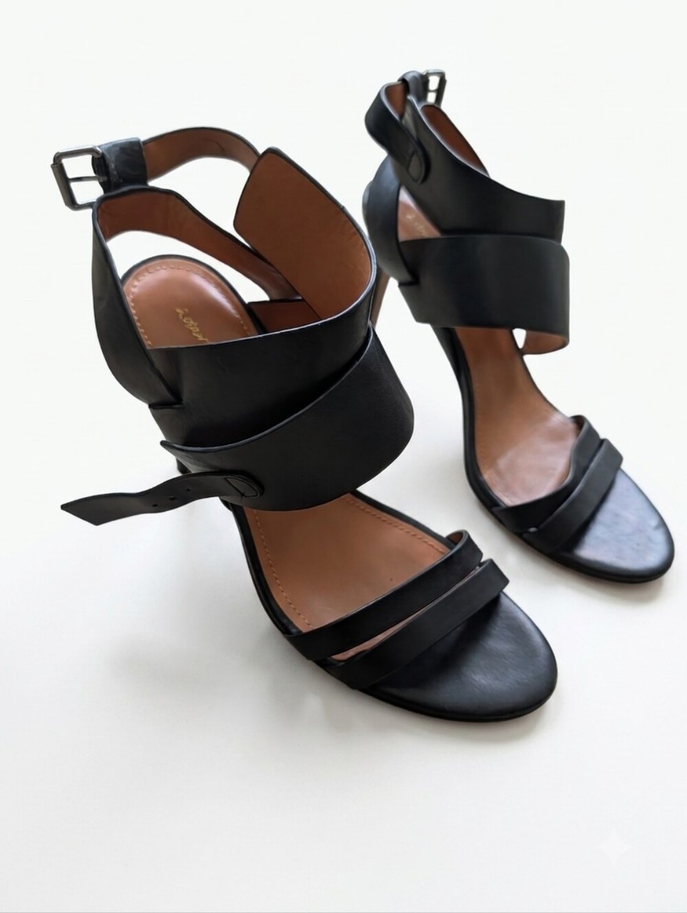 Gorgeous - ​& Other Stories Black Leather Wrap Heels - Size 8.5